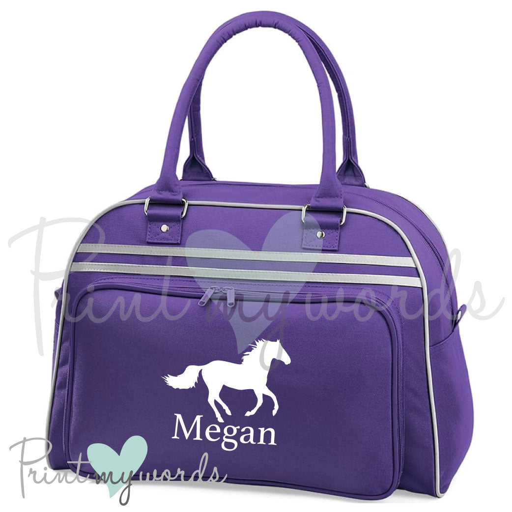 Personalised Equestrian Retro Bowling Bag - Canter Design