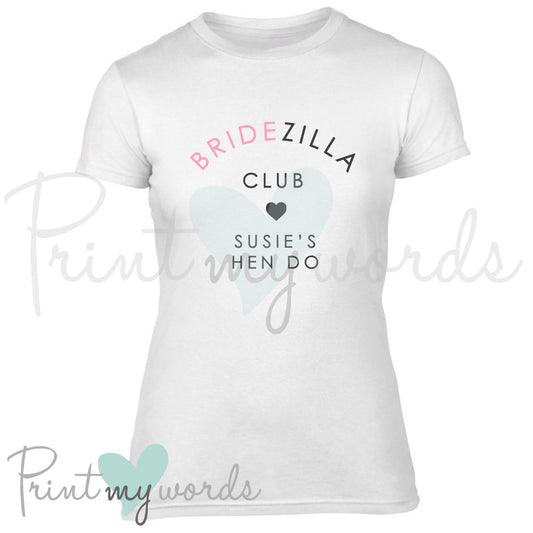 Personalised Hen Party T-Shirt - Bridezilla Club