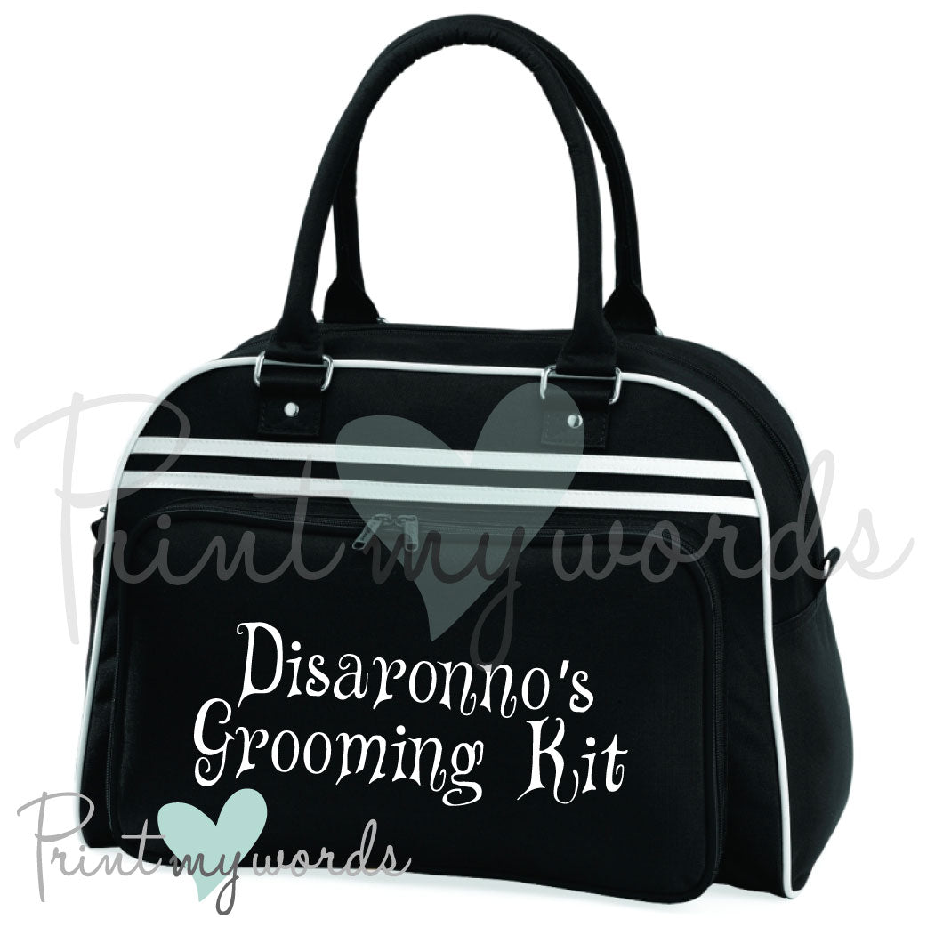 Personalised Equestrian Retro Bowling Bag - Curly Design