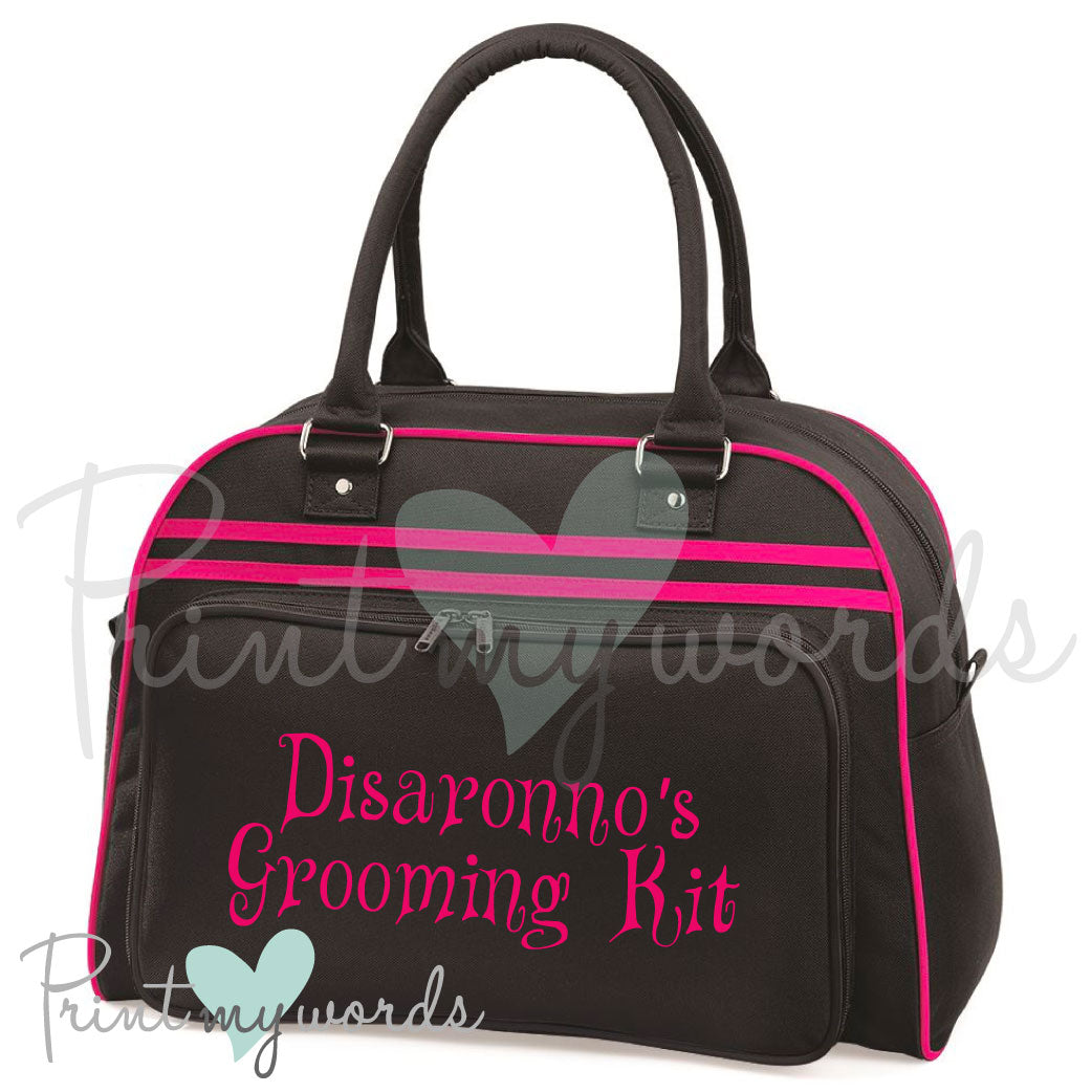 Personalised Equestrian Retro Bowling Bag - Curly Design