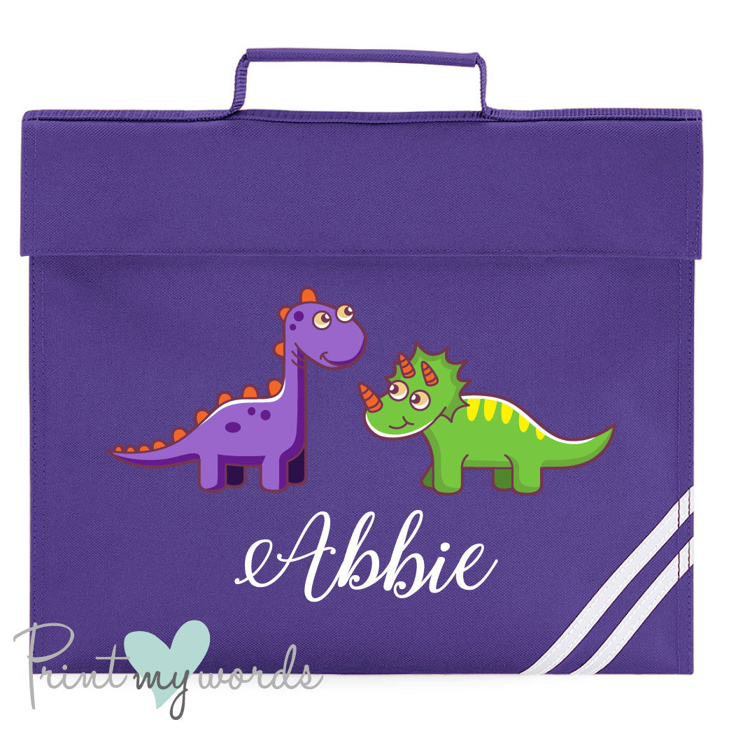 Children's Personalised Dinosaur School Book Bag