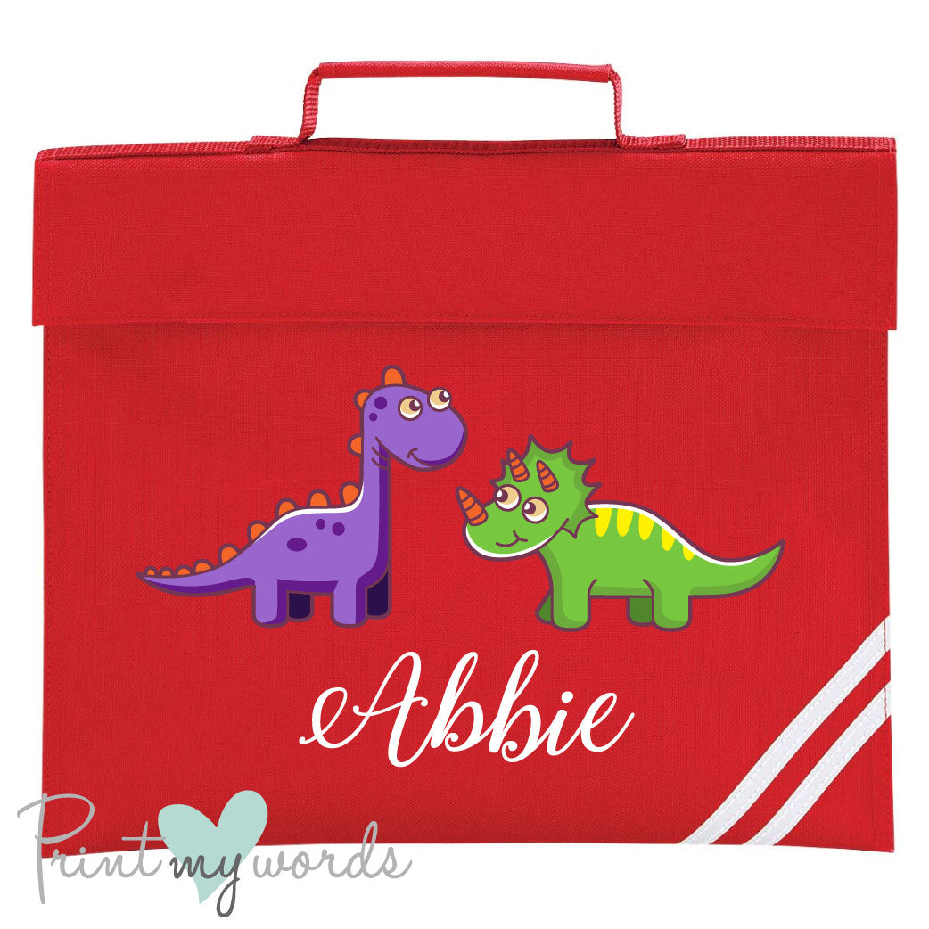 Children's Personalised Dinosaur School Book Bag