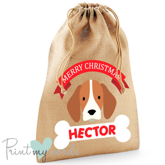Personalised Dog Christmas Sack – Custom Name & Face – Pet Gift Bag