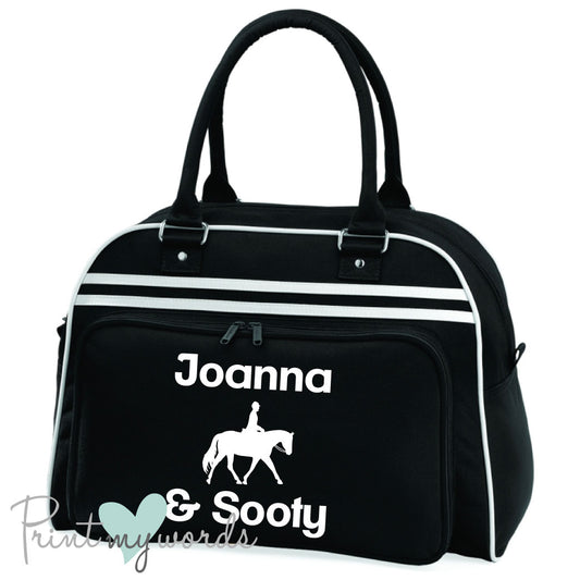 Personalised Equestrian Retro Bowling Bag - Dressage Design