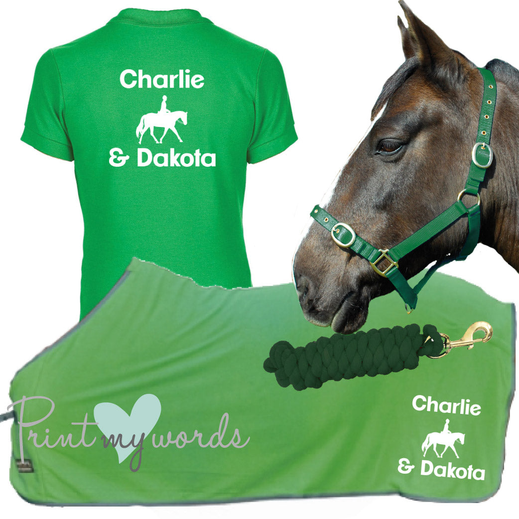 'Lola' Children's Personalised Matching Equestrian Set - Dressage Design