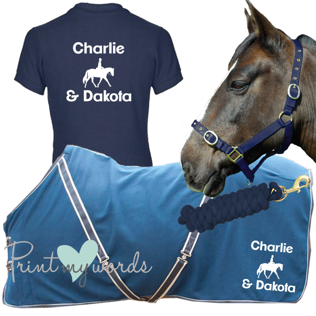 'Lola' Ladies Personalised Matching Equestrian Set - Dressage Design