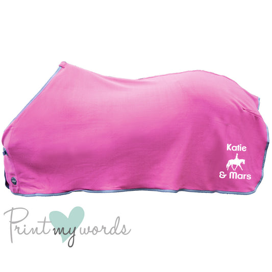 Personalised Equestrian Horse HKM Cooler Fleece Rug - Dressage Style