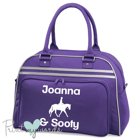 Personalised Equestrian Retro Bowling Bag - Dressage Design