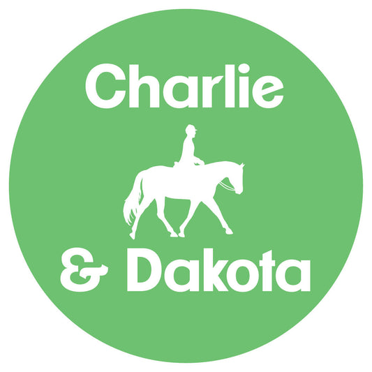 Personalised Dressage Horse Stickers - Pack of 10.