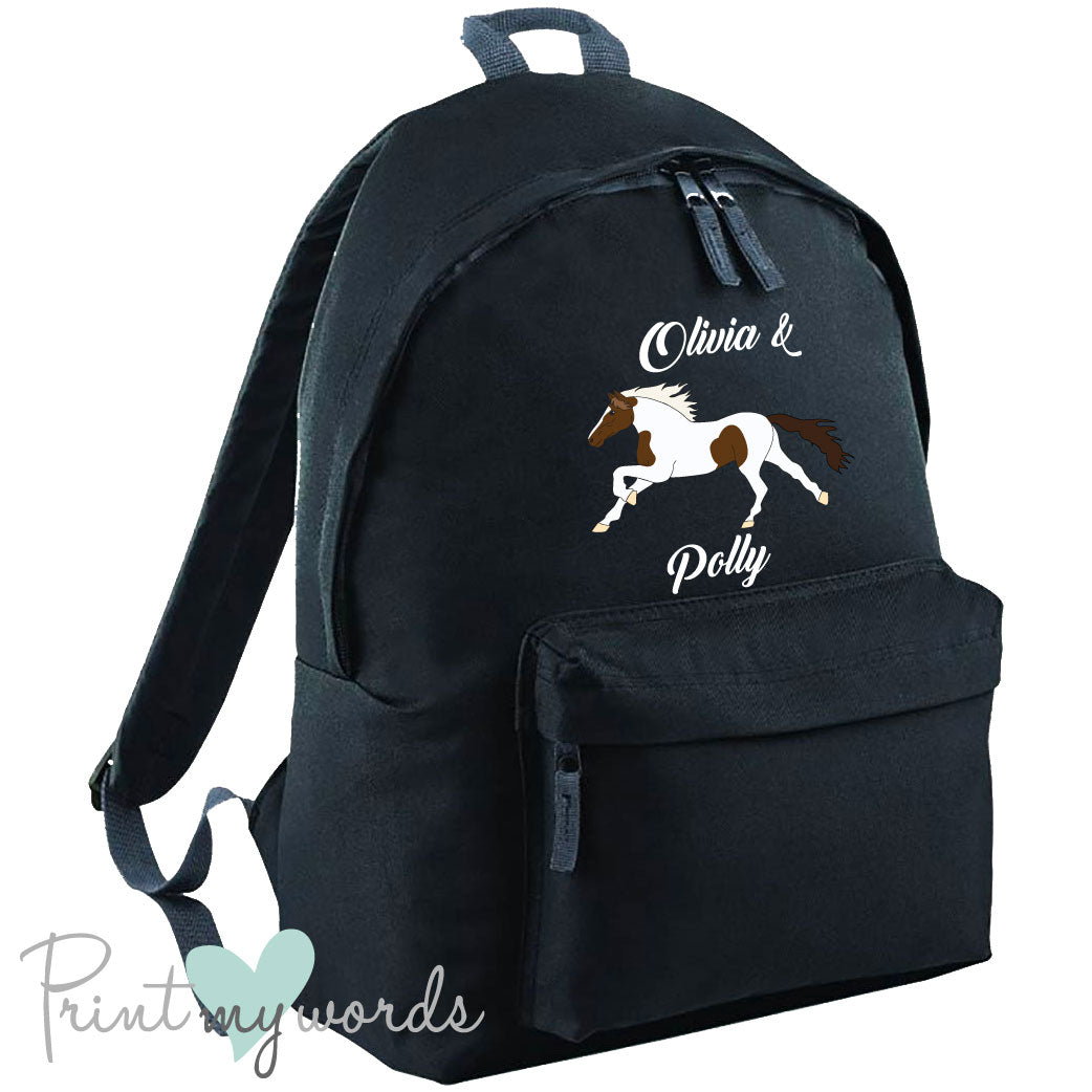 Children's Personalised Elegant Equestrian Rucksack Backpack