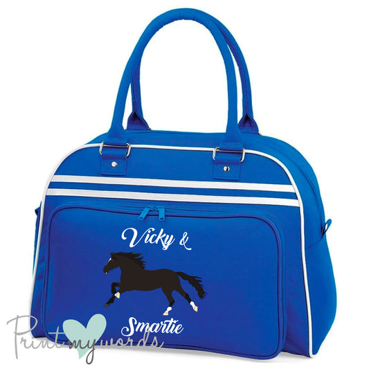Personalised Equestrian Retro Bowling Bag - Elegant Design