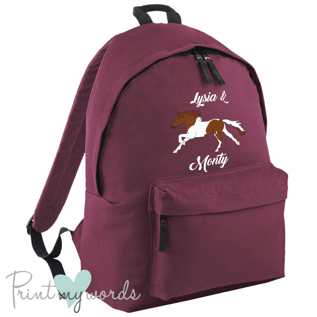 Children's Personalised Elegant Equestrian Rucksack Backpack
