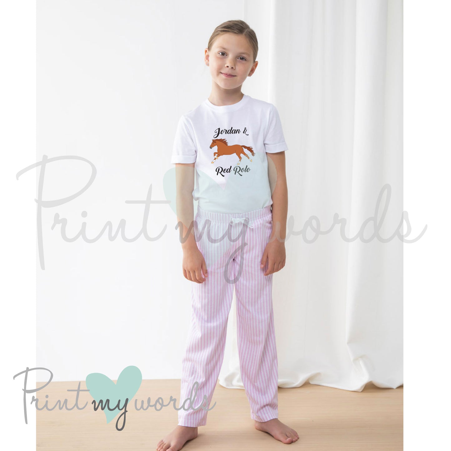 Children's Personalised Equestrian Pyjamas - Elegant Design
