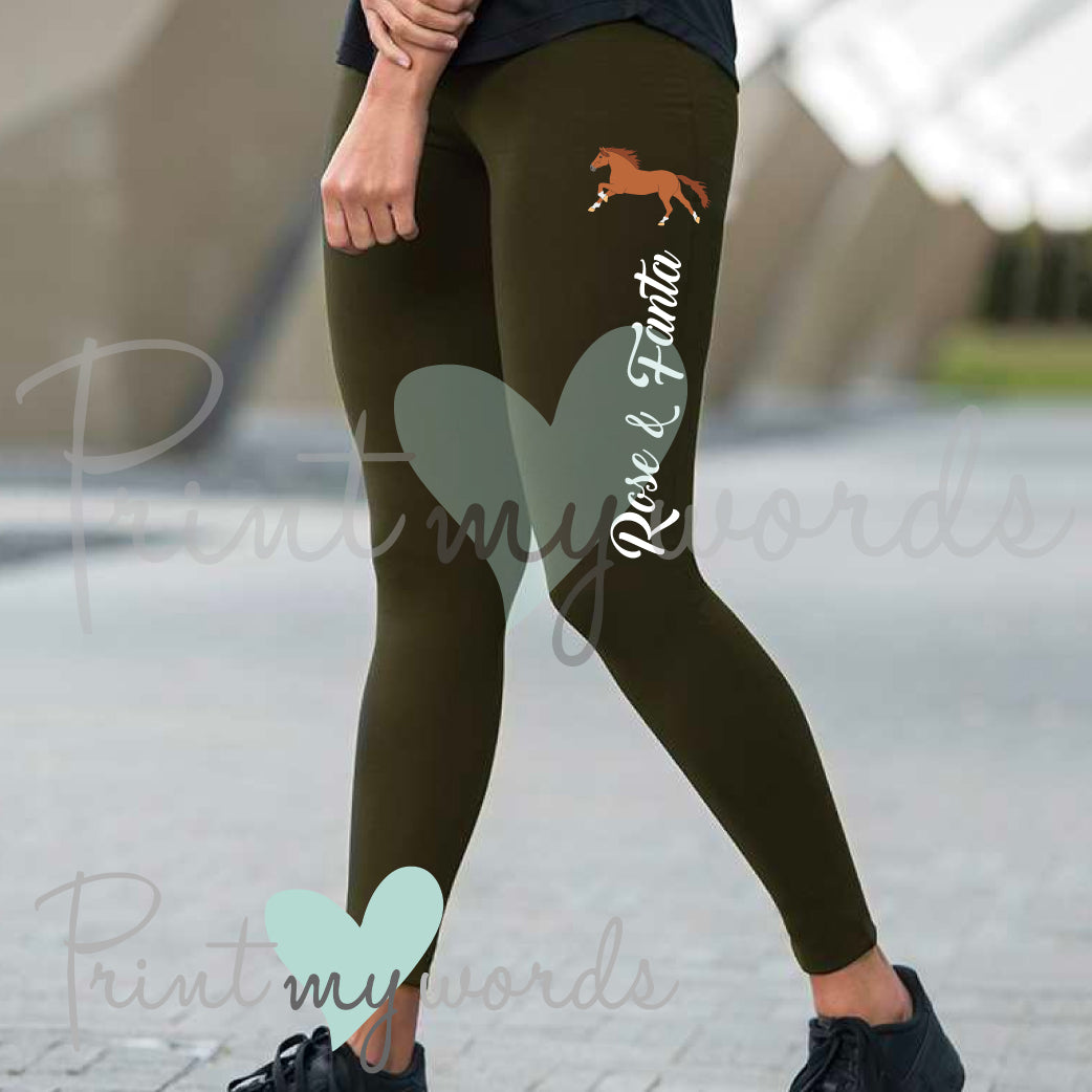 Ladies Personalised Everyday Mucker Leggings - Elegant Design – Print My  Words