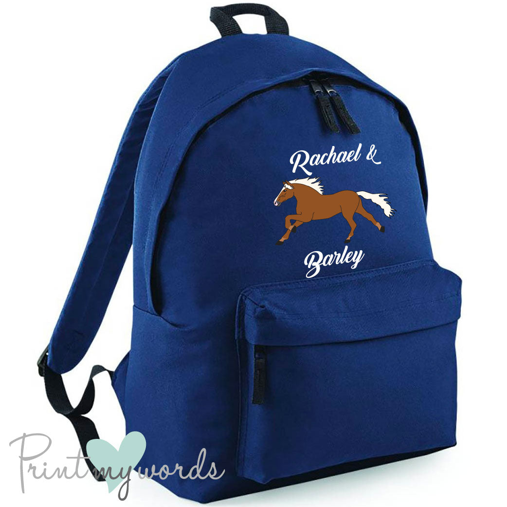 Children's Personalised Elegant Equestrian Rucksack Backpack