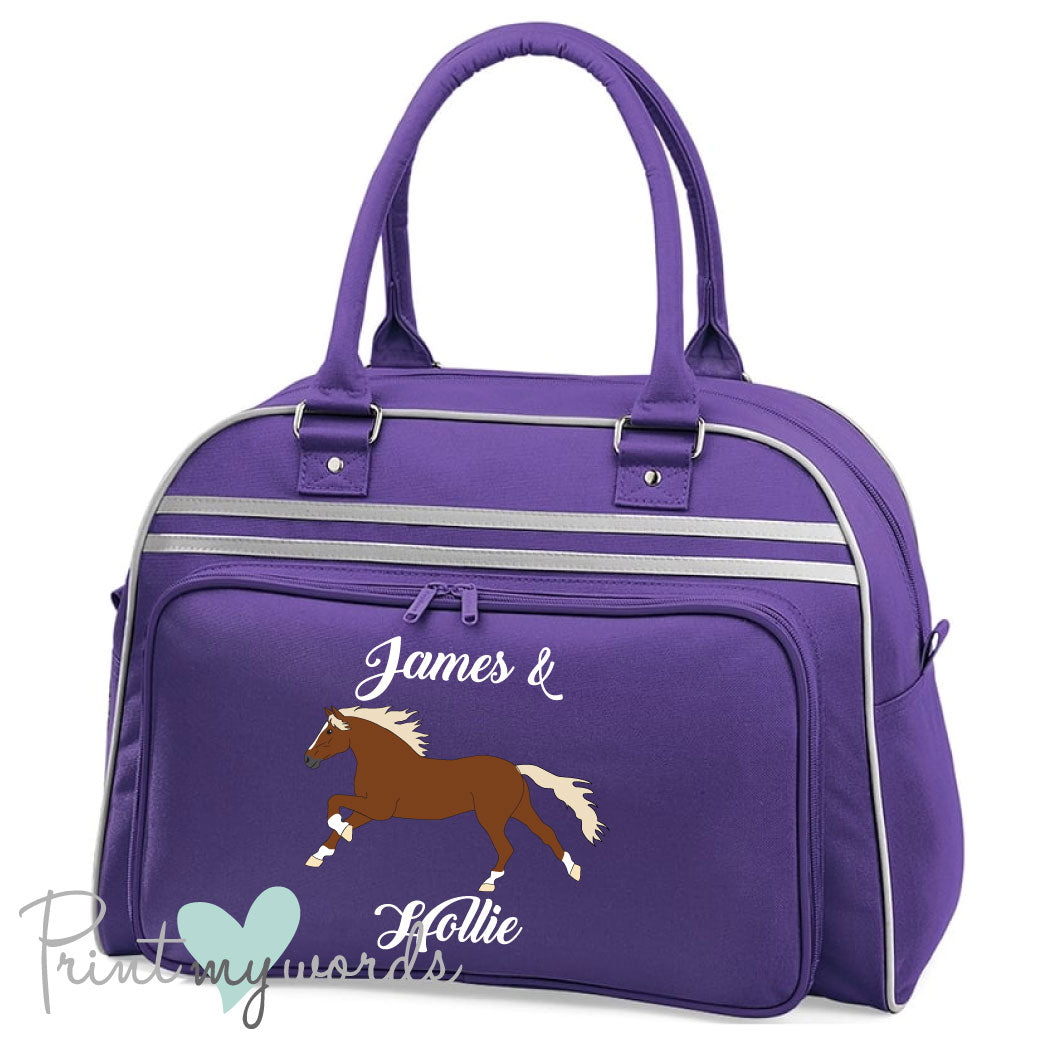 Personalised Equestrian Retro Bowling Bag - Elegant Design