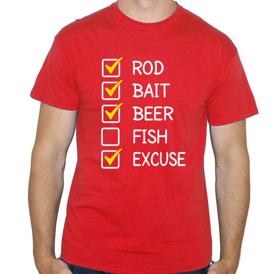 Men's Fishing Checklist Funny T-Shirt