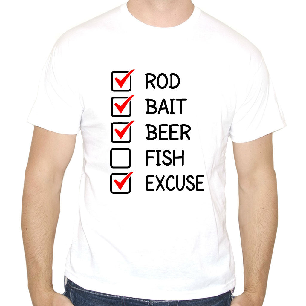 Men's Fishing Checklist Funny T-Shirt