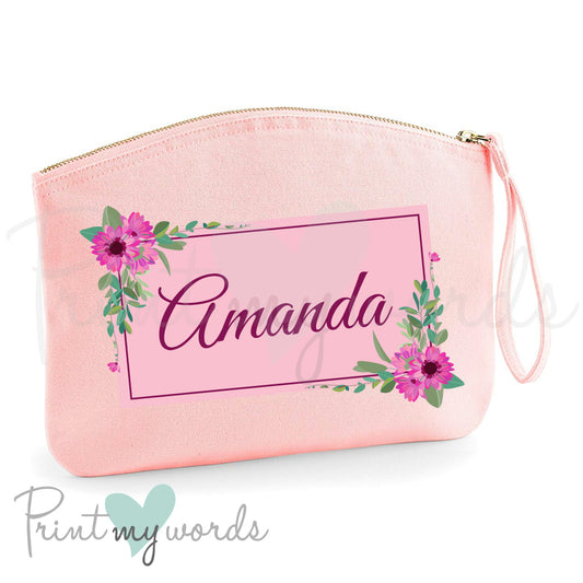 Personalised Floral Make Up Bag