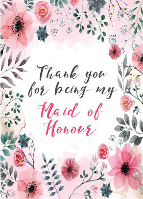 Thank You for Being my Bridesmaid/Maid of Honour Wine Bottle Label