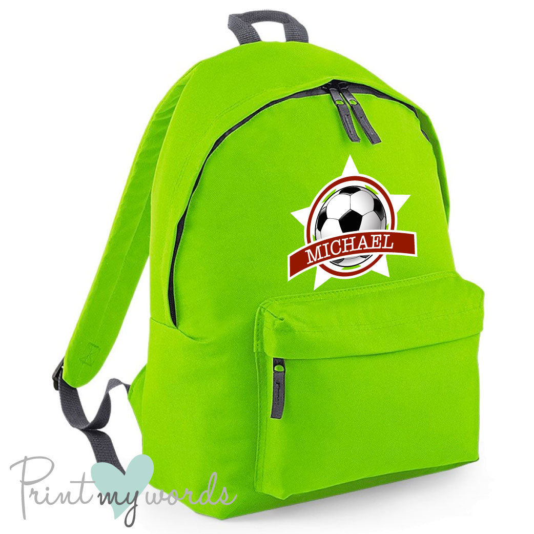Children's Personalised Football School Rucksack Backpack