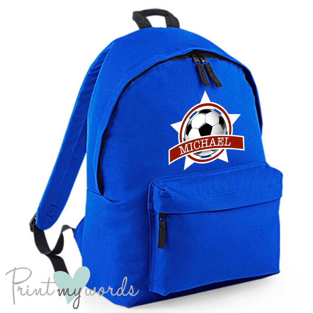 Children's Personalised Football School Rucksack Backpack