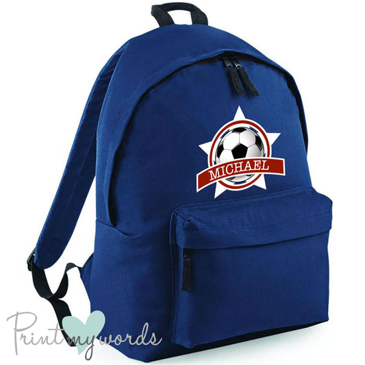 Children's Personalised Football School Rucksack Backpack