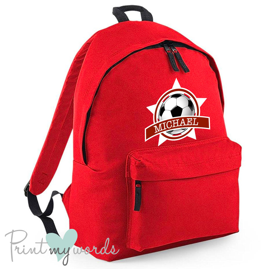Children s Personalised Football School Rucksack Backpack