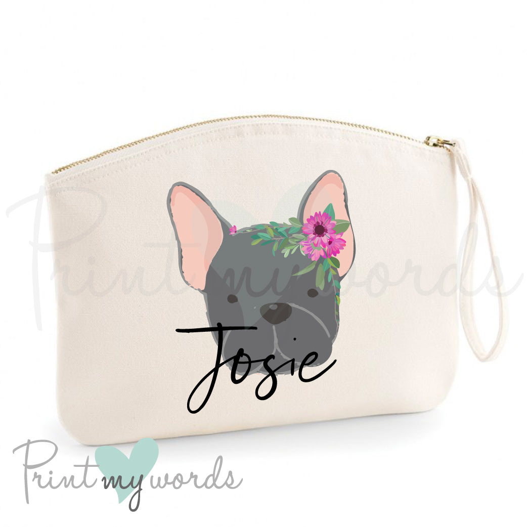 Personalised French Bulldog Make Up Bag