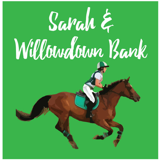 Personalised Galloping Horse Equestrian Stickers - Pack of 10.