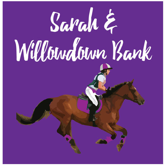 Personalised Galloping Horse Equestrian Stickers - Pack of 10.