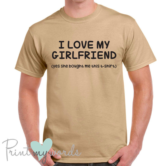 Men's I Love My Girlfriend Funny T-Shirt