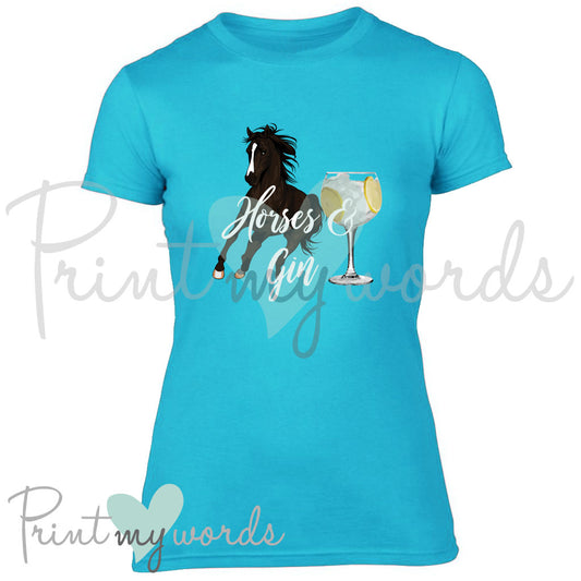 Horses & Gin Funny Equestrian T-Shirt