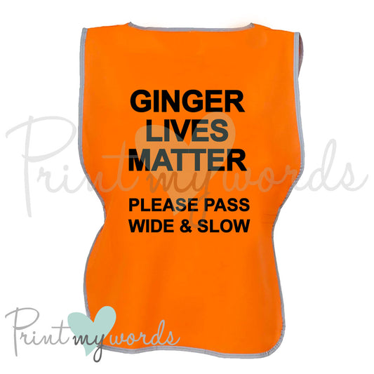 High Visibility Hi Vis Equestrian Reflective Vest Tabard Waistcoat GINGER LIVES MATTER