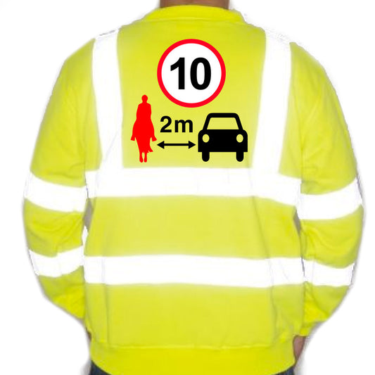 Unisex Hi-Vis Reflective Jumper/Sweatshirt - GIVE SPACE