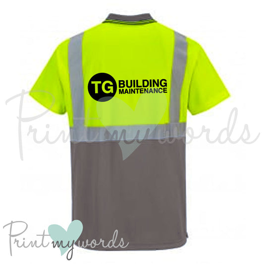 Personalised Hi Vis Workwear Two Tone Polo Shirt