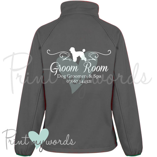 Ladies Personalised Softshell Jacket - Grooming Business