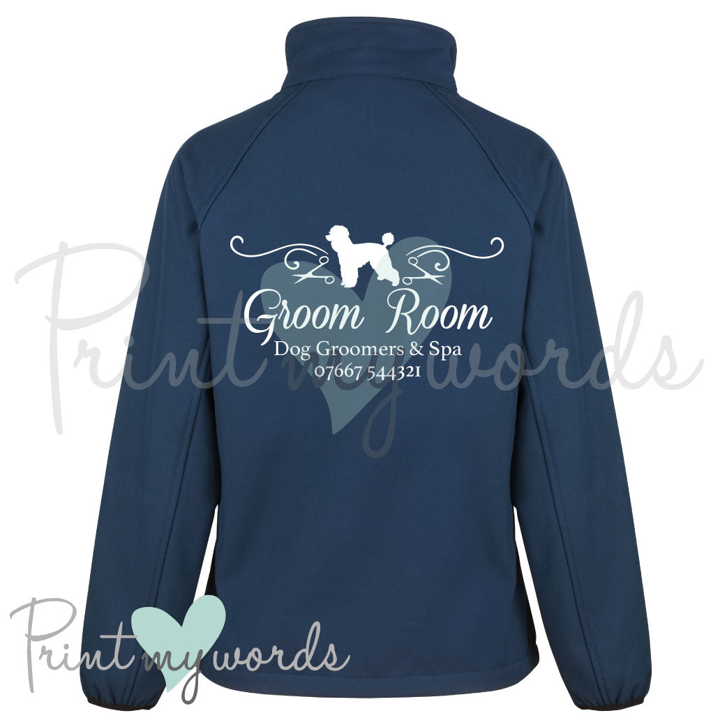 Ladies Personalised Softshell Jacket - Grooming Business