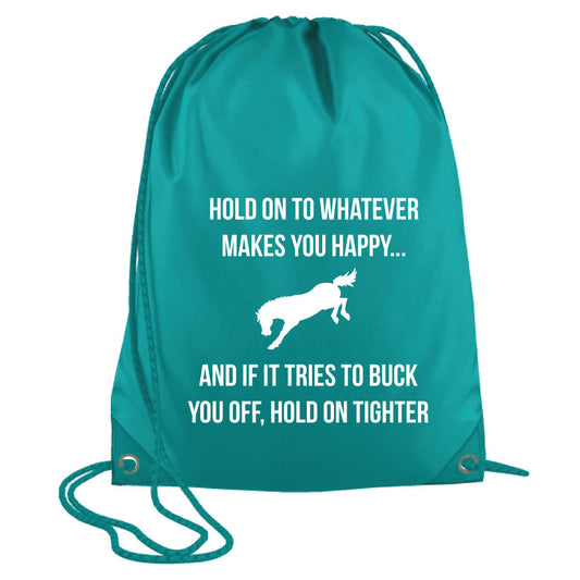 Hold on Tight Equestrian Drawstring bag