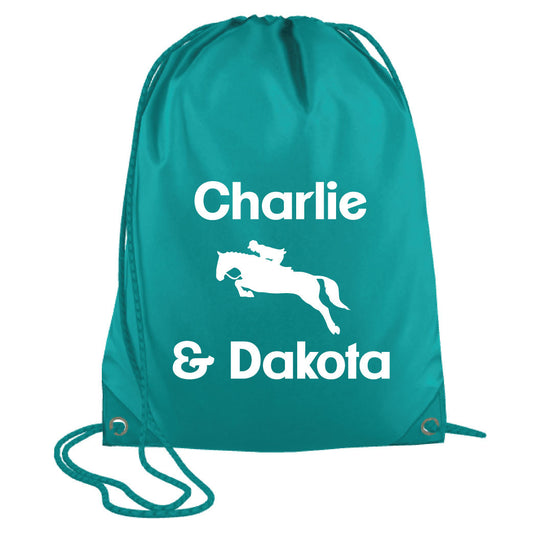 Personalised Jumping Drawstring Bag