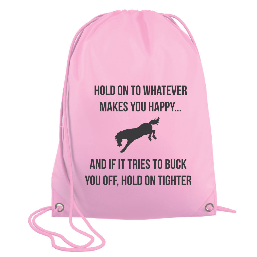 Hold on Tight Equestrian Drawstring bag