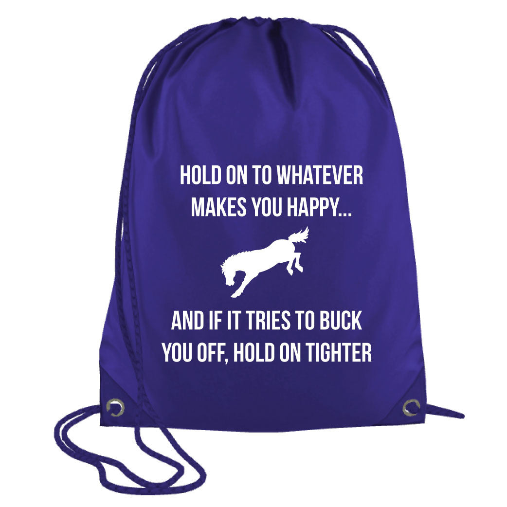 Hold on Tight Equestrian Drawstring bag