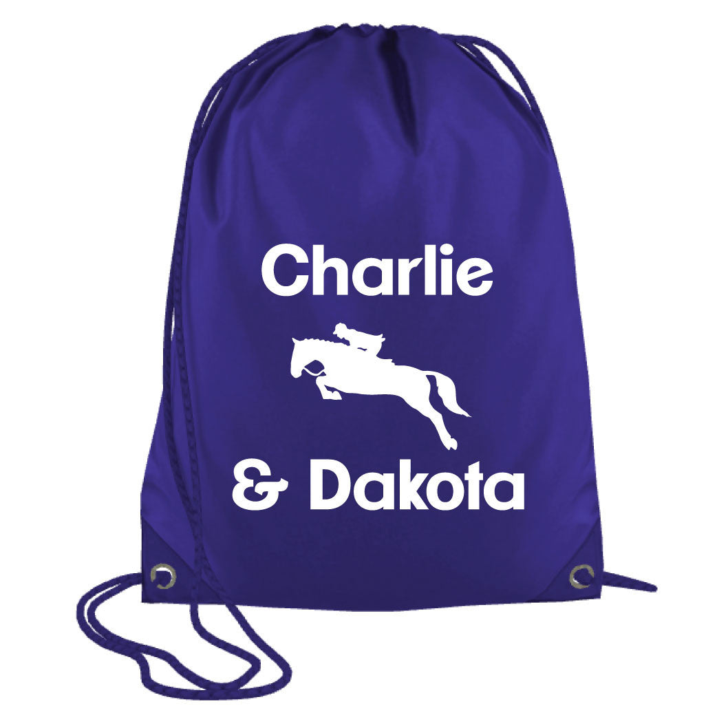 Personalised Jumping Drawstring Bag