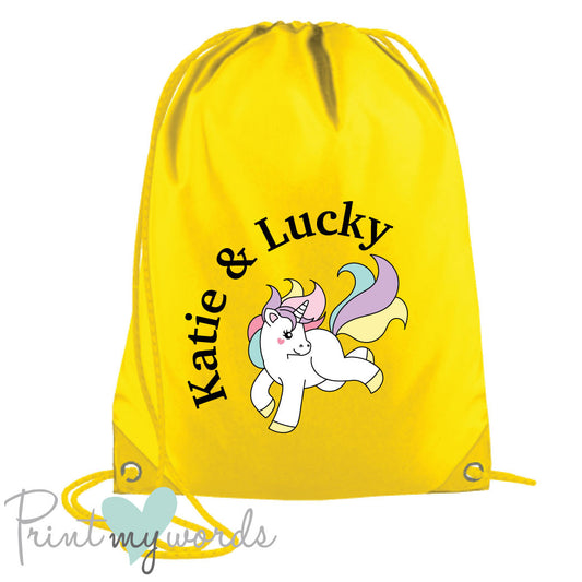 Personalised Unicorn Equestrian Drawstring Bag