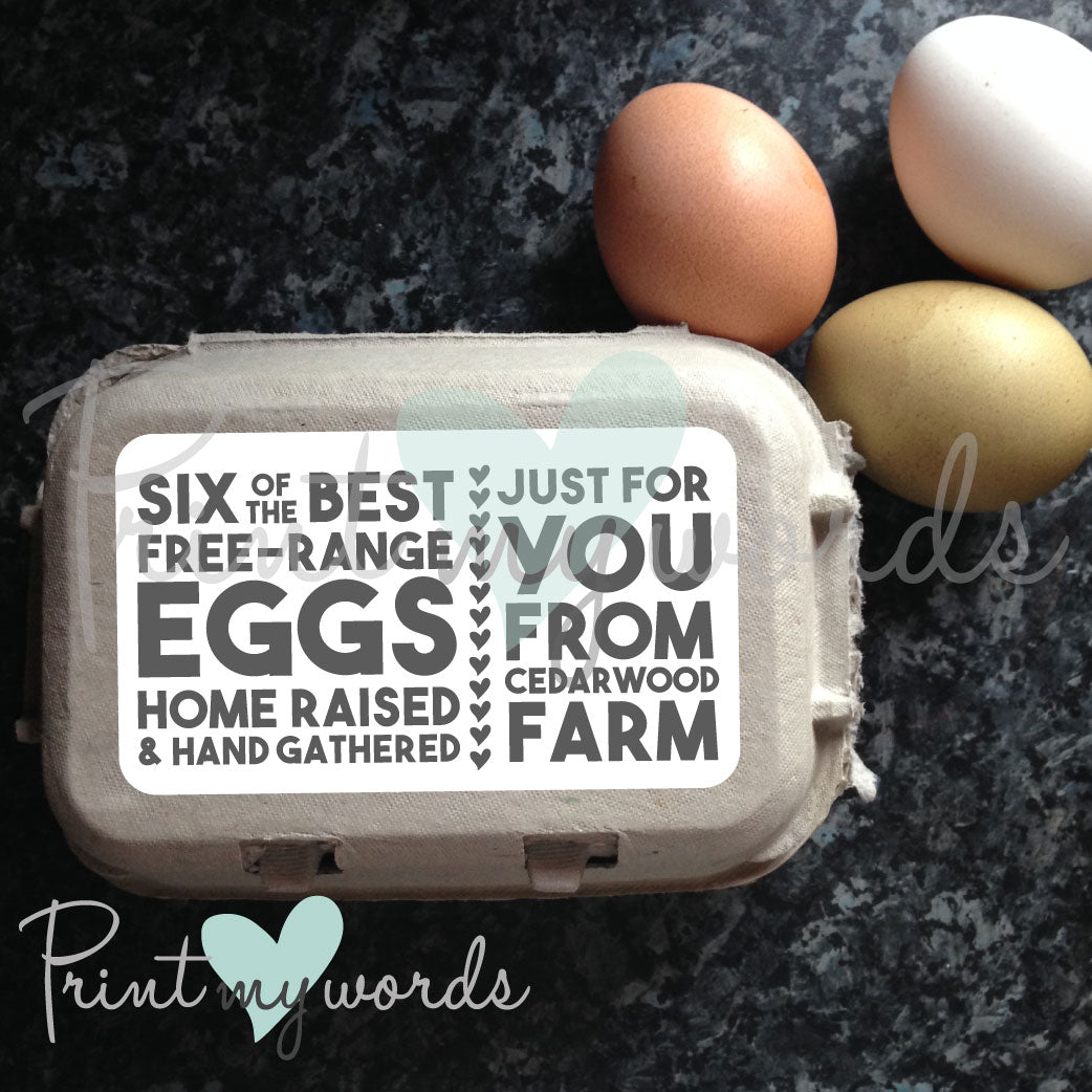 Personalised “Six of the Best” Free-Range Egg Box Labels – Custom Farm Stickers