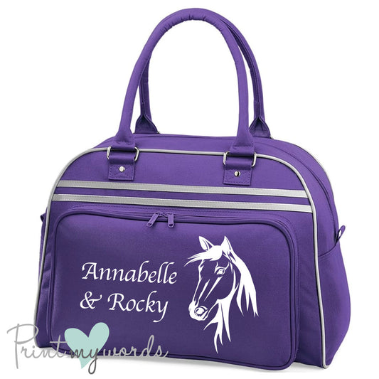 Personalised Equestrian Retro Bowling Bag - Horse Head Design