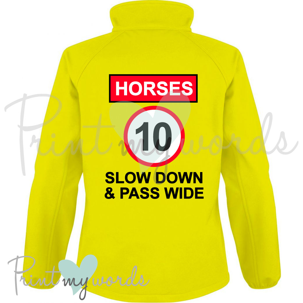 Soft Shell Body Warmer Gilet Jacket - HORSES 10MPH SLOW DOWN