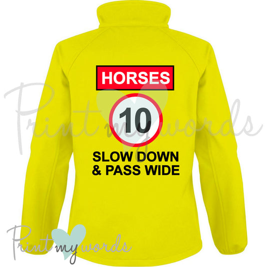 Soft Shell Body Warmer Gilet Jacket - HORSES 10MPH SLOW DOWN