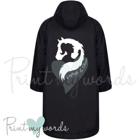 Personalised All-Weather Robe Equestrian Long Coat - Hug Design