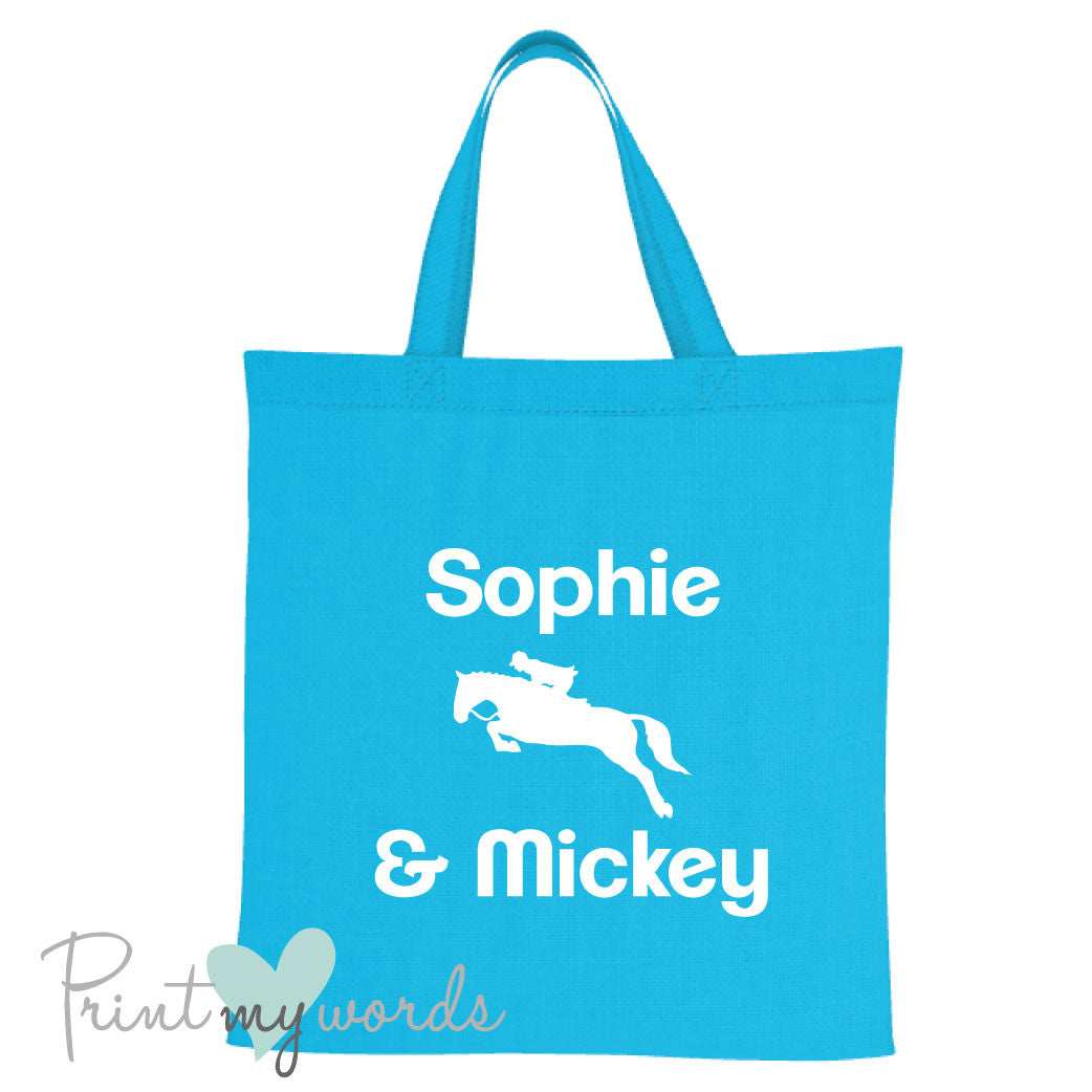 Personalised Jumping Equestrian Tote Bag